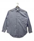 Graphpaperグラフペーパー）の古着「Thomas Mason L/S B.D Box Shirt」｜スカイブルー