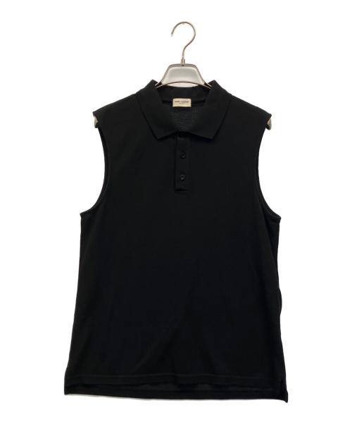 Saint Laurent Paris（サンローランパリ）Saint Laurent Paris (サンローランパリ) ノースリーブポロシャツ ブラック サイズ:Lの古着・服飾アイテム