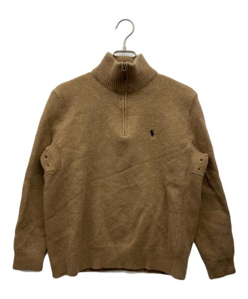 POLO RALPH LAUREN（ポロ・ラルフローレン）POLO RALPH LAUREN (ポロ・ラルフローレン) ハーフジップ厚手ニット ブラウン サイズ:XLの古着・服飾アイテム
