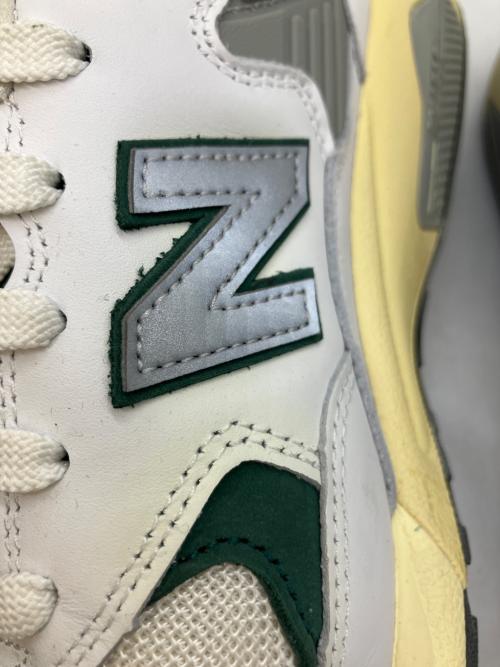 NEW BALANCE（ニューバランス）NEW BALANCE (ニューバランス) ローカットスニーカー ホワイト×グリーン サイズ:28の古着・服飾アイテム