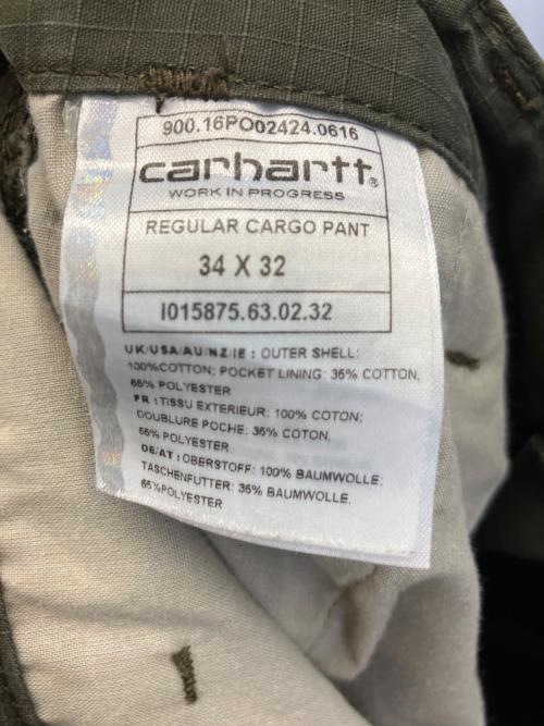 CarHartt（カーハート）CarHartt (カーハート) カーゴパンツ オリーブ サイズ:34×32の古着・服飾アイテム