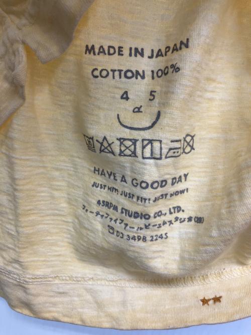 45R（フォーティファイブ・アール）45R (フォーティファイブ・アール) 半袖カットソー イエロー サイズ:2の古着・服飾アイテム
