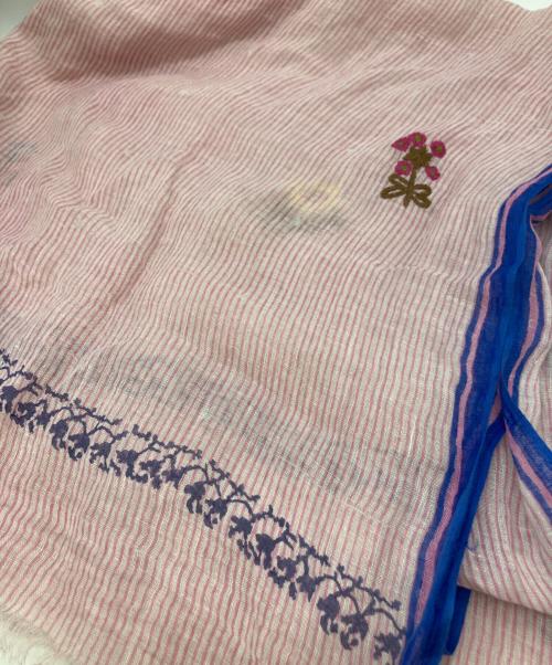 45R（フォーティファイブ・アール）45R (フォーティファイブ・アール) リネンストール ピンクの古着・服飾アイテム