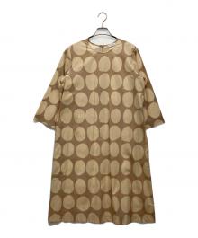 marimekko（マリメッコ）の古着「長袖ワンピース」｜ベージュ