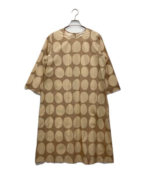 marimekko（マリメッコ）marimekko (マリメッコ) 長袖ワンピース ベージュ サイズ:40の古着・服飾アイテム