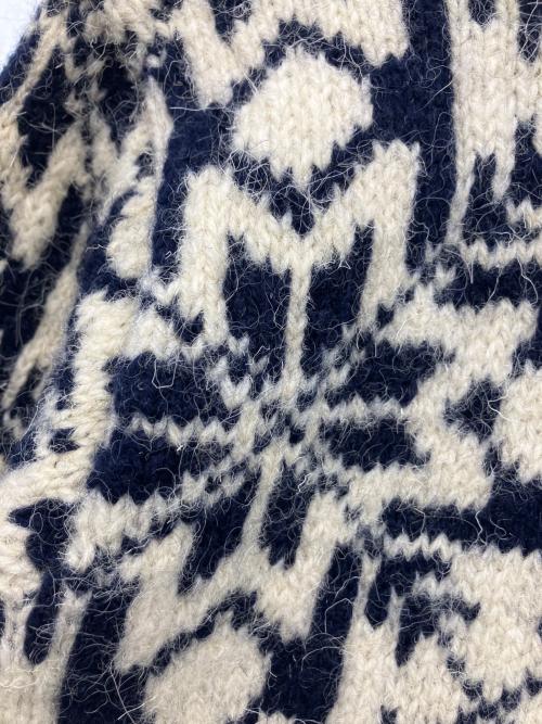 POLO COUNTRY（ポロカントリー）POLO COUNTRY (ポロカントリー) ショールカラー厚手ニット アイボリー×ネイビー サイズ:Mの古着・服飾アイテム