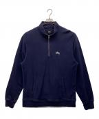 stussyステューシー）の古着「ハーフジップスウェット」｜ネイビー