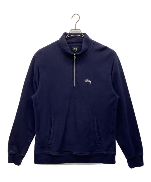 stussy（ステューシー）stussy (ステューシー) ハーフジップスウェット ネイビー サイズ:XLの古着・服飾アイテム