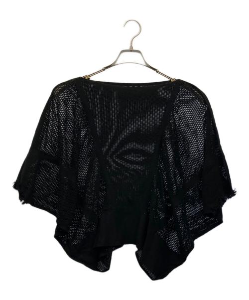 ISSEY MIYAKE（イッセイミヤケ）ISSEY MIYAKE (イッセイミヤケ) カッティングメッシュドルマンニットプルオーバー トップス ブラック サイズ:2の古着・服飾アイテム