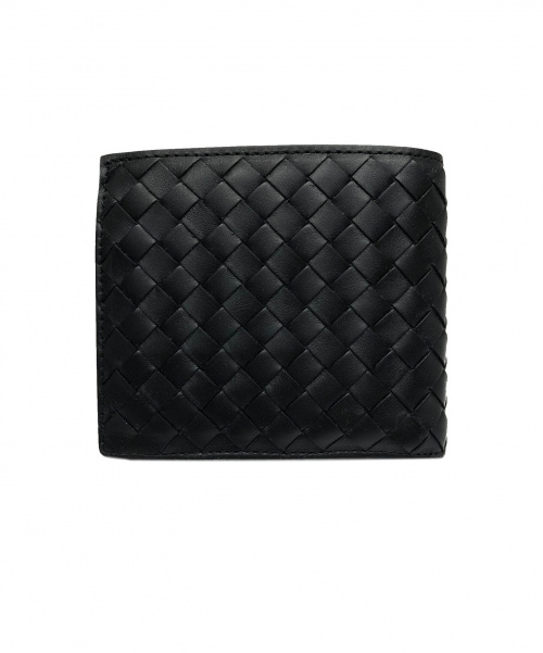 BOTTEGA VENETA（ボッテガベネタ）BOTTEGA VENETA (ボッテガベネタ) 2つ折り財布 ブラック イントレチャート 193642 369Aの古着・服飾アイテム