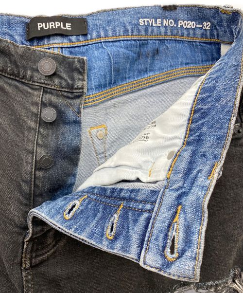 PURPLE BRAND（パープルブランド）PURPLE BRAND (パープルブランド) ダメージデニムハーフパンツ ブラック サイズ:32の古着・服飾アイテム