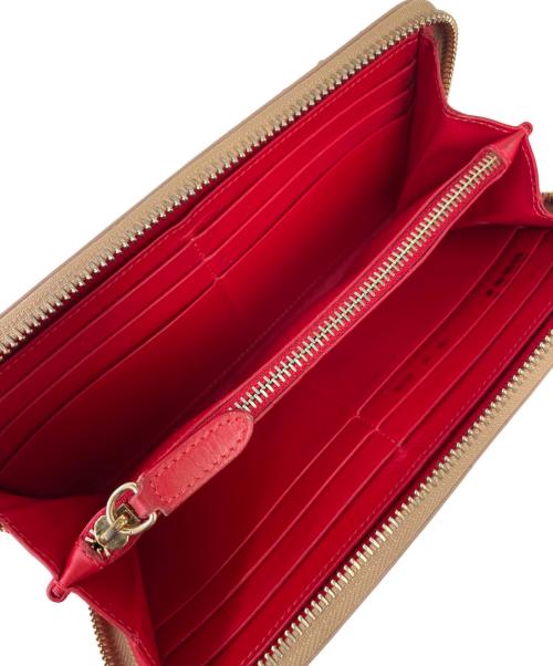 Christian Louboutin（クリスチャン・ルブタン）Christian Louboutin (クリスチャン・ルブタン) ラウンドファスナー財布 ピンクの古着・服飾アイテム