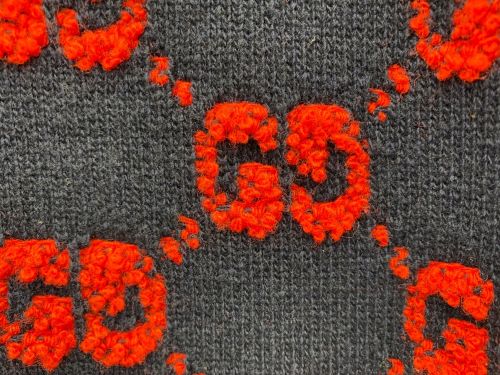 GUCCI（グッチ）GUCCI (グッチ) GGジャカードウールスカート ネイビー×レッド サイズ:XSの古着・服飾アイテム