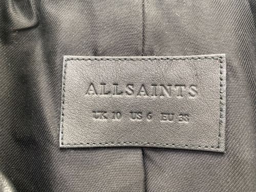 ALL SAINTS（オールセインツ）ALL SAINTS (オールセインツ) ライダースジャケット ブラック サイズ:38の古着・服飾アイテム