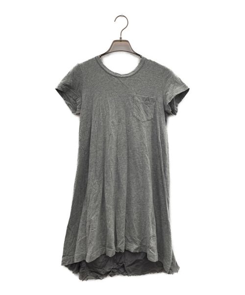 sacai（サカイ）sacai (サカイ) カットソーワンピース グレー サイズ:Mの古着・服飾アイテム
