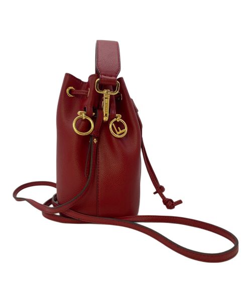 FENDI（フェンディ）FENDI (フェンディ) 巾着ショルダーバッグ レッドの古着・服飾アイテム