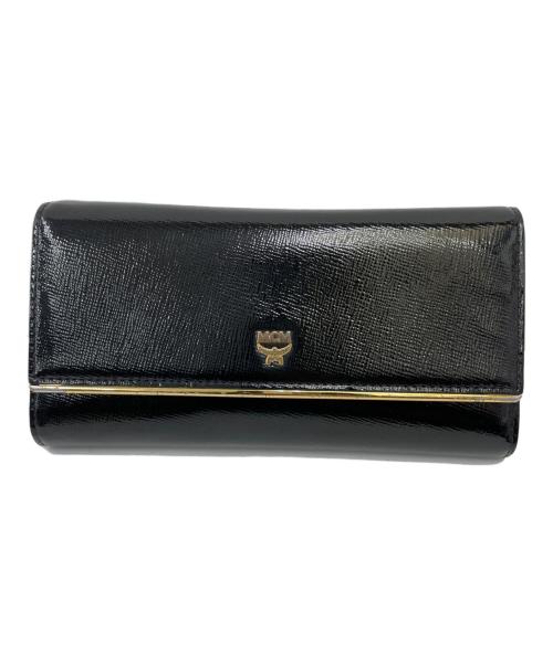 MCM（エムシーエム）MCM (エムシーエム) 2つ折り財布 ブラック×ゴールドの古着・服飾アイテム