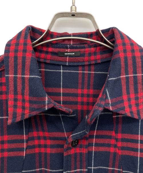 Denham（デンハム）Denham (デンハム) ネルシャツ レッド×ネイビー サイズ:Lの古着・服飾アイテム