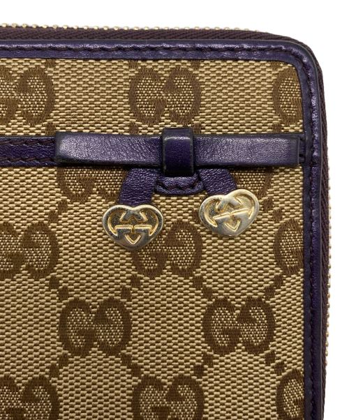GUCCI（グッチ）GUCCI (グッチ) 長財布 ブラウン×パープルの古着・服飾アイテム