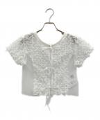 MAISON SPECIALメゾンスペシャル）の古着「2way Tulle Ribbon Tops（2WAYチュールリボントップス）」｜ホワイト