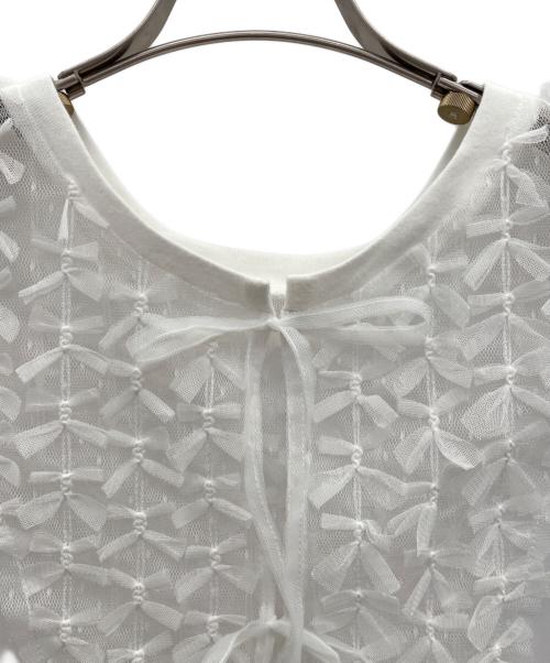 MAISON SPECIAL（メゾンスペシャル）MAISON SPECIAL (メゾンスペシャル) 2way Tulle Ribbon Tops（2WAYチュールリボントップス） ホワイト サイズ:Freeの古着・服飾アイテム