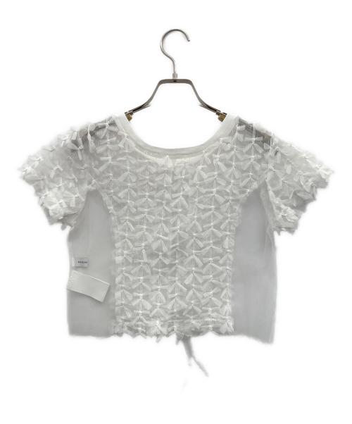 MAISON SPECIAL（メゾンスペシャル）MAISON SPECIAL (メゾンスペシャル) 2way Tulle Ribbon Tops（2WAYチュールリボントップス） ホワイト サイズ:Freeの古着・服飾アイテム