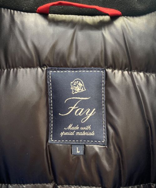 fay（フェイ）fay (フェイ) ダウンコート ブルー×ブラック サイズ:Lの古着・服飾アイテム