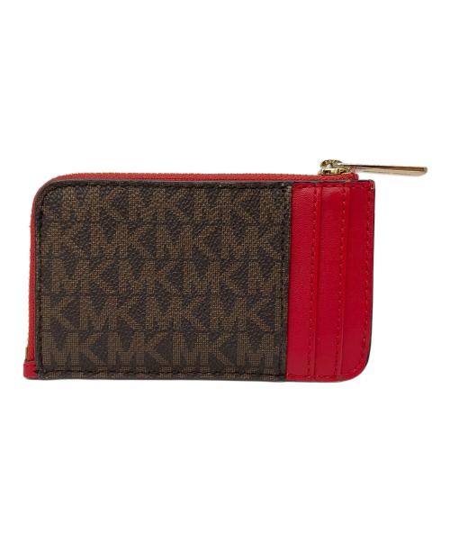 MICHAEL KORS（マイケル・コース）MICHAEL KORS (マイケルコース) カードケース レッド×ブラウンの古着・服飾アイテム