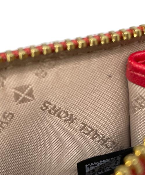 MICHAEL KORS（マイケル・コース）MICHAEL KORS (マイケルコース) カードケース レッド×ブラウンの古着・服飾アイテム