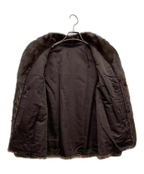 -（-）- (-) 毛皮ショートコート ブラック サイズ:Ｆの古着・服飾アイテム