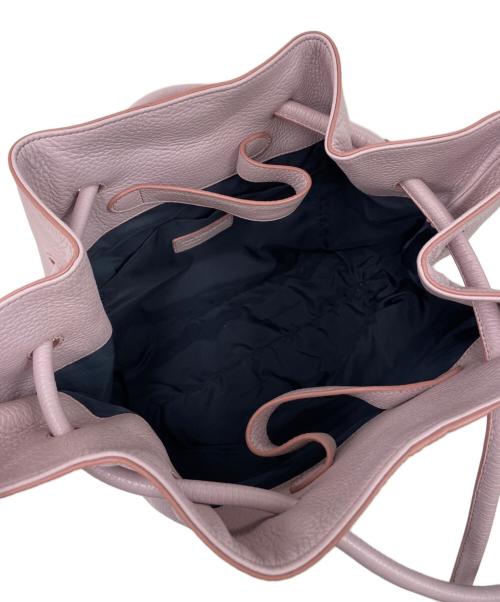 JIL SANDER（ジルサンダー）JIL SANDER (ジルサンダー) 巾着レザートートバッグ ピンクの古着・服飾アイテム