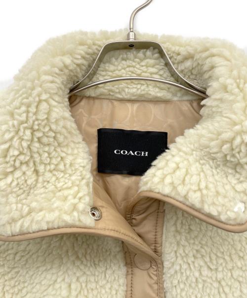 COACH（コーチ）COACH (コーチ) プルオーバーフリース ホワイト×ベージュ サイズ:XSの古着・服飾アイテム