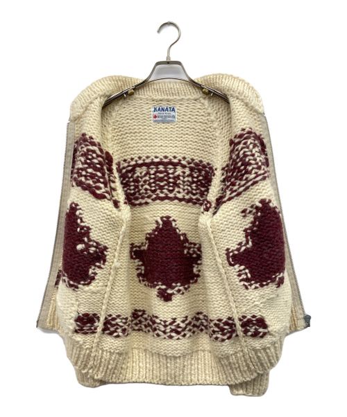 KANATA（カナタ）KANATA (カナタ) ニットカーディガン ホワイト×ネイビー サイズ:不明の古着・服飾アイテム