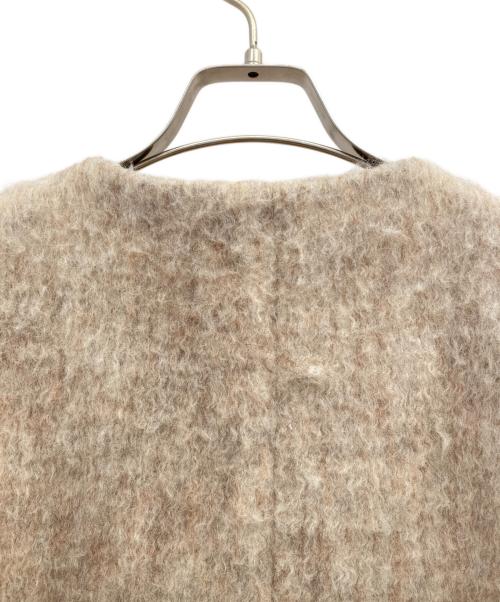 Eaphi（エフィ）Eaphi (エフィ) no collar shaggy long coat(ノーカラーシャギーロングコート) ベージュ サイズ:Ｆの古着・服飾アイテム