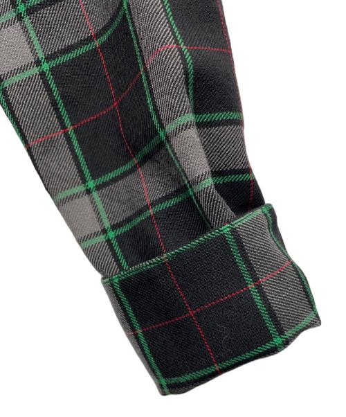 JOHN LAWRENCE SULLIVAN（ジョン ローレンス サリバン）JOHN LAWRENCE SULLIVAN (ジョン ローレンス サリバン) 長袖ウールシャツ ブラック×グレー サイズ:36の古着・服飾アイテム