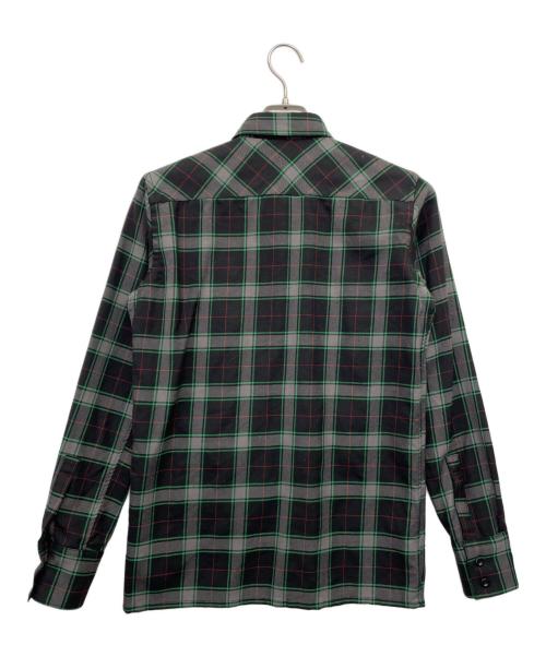 JOHN LAWRENCE SULLIVAN（ジョン ローレンス サリバン）JOHN LAWRENCE SULLIVAN (ジョン ローレンス サリバン) 長袖ウールシャツ ブラック×グレー サイズ:36の古着・服飾アイテム