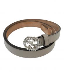 GUCCI（グッチ）の古着「クリスタルインターロックングGベルト」｜グレー