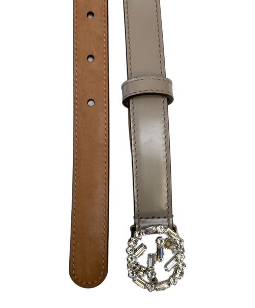 GUCCI（グッチ）GUCCI (グッチ) クリスタルインターロックングGベルト グレー サイズ:85.34の古着・服飾アイテム