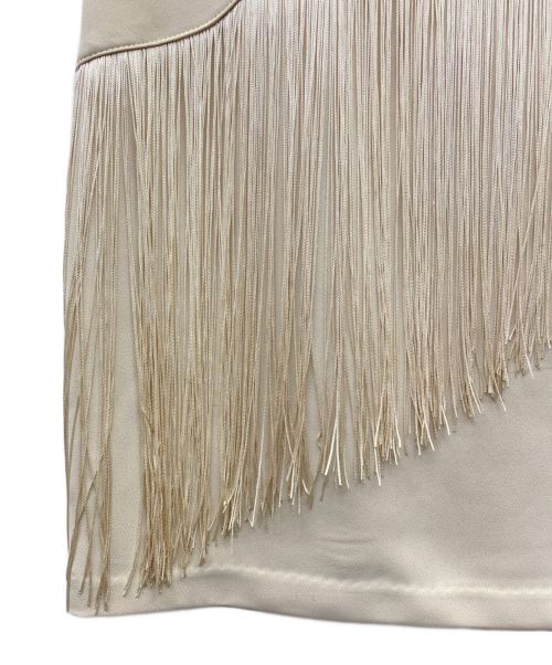 anuans（アニュアンス）anuans (アニュアンス) フリンジタイトスカート アイボリー サイズ:Sの古着・服飾アイテム