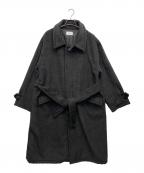 soerteソエルテ）の古着「ウールブレンドシャギーオーバーコート」｜ブラック