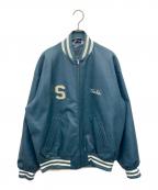 BACKERSバッカーズ）の古着「スタジャン」｜スカイブルー×ホワイト