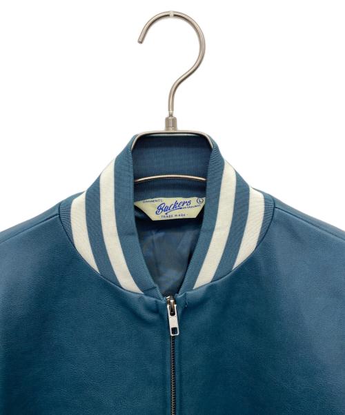 BACKERS（バッカーズ）BACKERS (バッカーズ) スタジャン スカイブルー×ホワイト サイズ:Lの古着・服飾アイテム