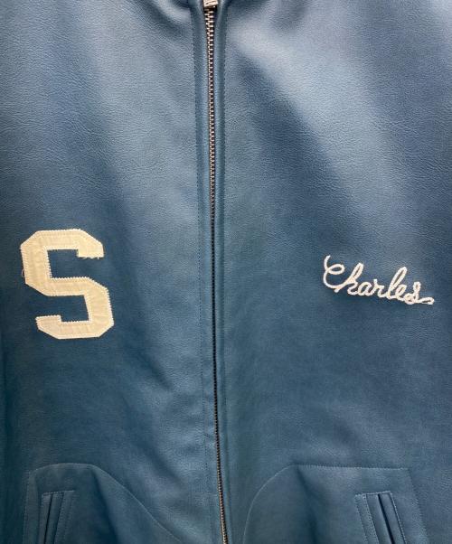 BACKERS（バッカーズ）BACKERS (バッカーズ) スタジャン スカイブルー×ホワイト サイズ:Lの古着・服飾アイテム