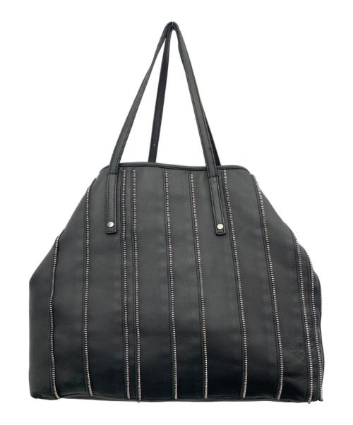 JIMMY CHOO（ジミーチュウ）JIMMY CHOO (ジミーチュウ) レザートートバッグ ブラックの古着・服飾アイテム