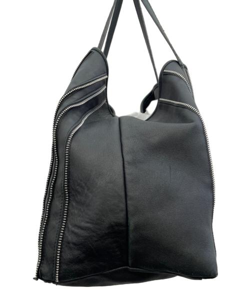 JIMMY CHOO（ジミーチュウ）JIMMY CHOO (ジミーチュウ) レザートートバッグ ブラックの古着・服飾アイテム