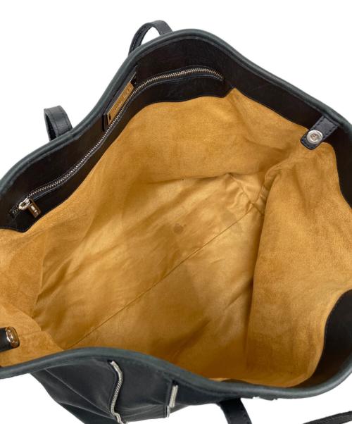 JIMMY CHOO（ジミーチュウ）JIMMY CHOO (ジミーチュウ) レザートートバッグ ブラックの古着・服飾アイテム