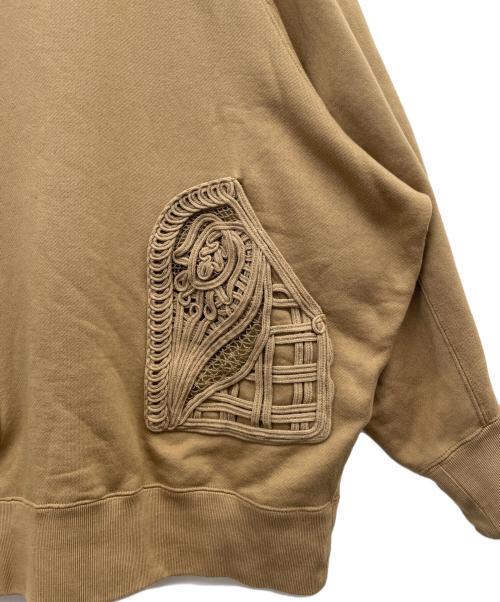 Mame Kurogouchi（マメクロゴウチ）Mame Kurogouchi (マメクロゴウチ) Cording Embroidered Oversized Sweatshirt（コード刺繍オーバーサイズスウェットトレーナー） ブラウン サイズ:1の古着・服飾アイテム
