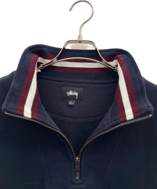 stussy（ステューシー）stussy (ステューシー) ハーフジップスウェット ネイビー サイズ:Lの古着・服飾アイテム