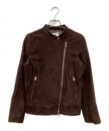 nano・universe（ナノ・ユニバース）の古着「ラムレザーシングルジャケット」｜ブラウン