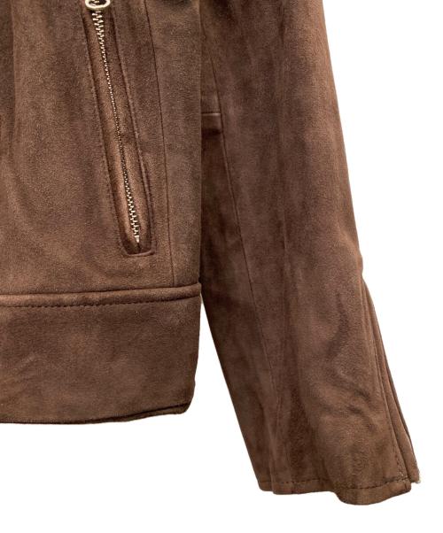 nano・universe（ナノ・ユニバース）nano・universe (ナノ・ユニバース) ラムレザーシングルジャケット ブラウン サイズ:36の古着・服飾アイテム